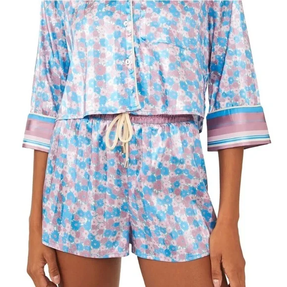 Free People Pillow Talk Silky Satin PJ Pajama Set NEW WITH TAGS - Picture 3 of 14